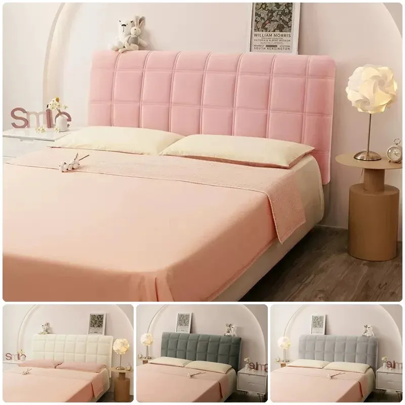 Testiera in velluto a colori solidi slipcover testiera all-inclusive coperte per polvere di polvere queen size per la decorazione della camera da letto 231221