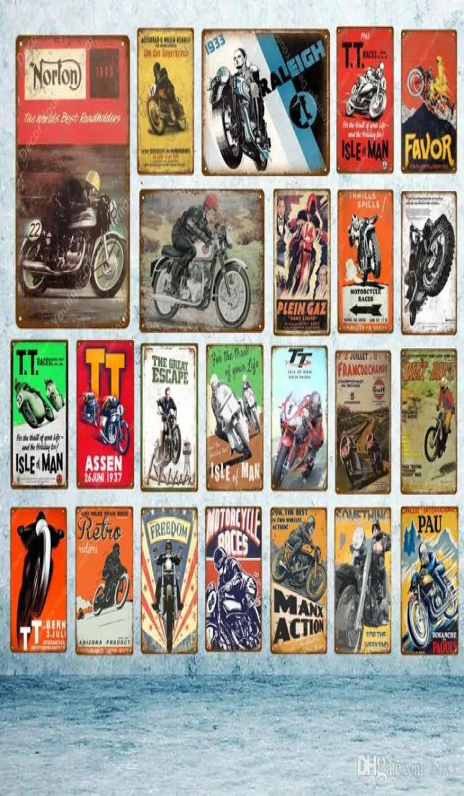 2021 TT Isle Of Man Affiche en métal Rétro Courses de moto Plaque Mur Art Peinture Plaque Pub Bar Garage Décor À La Maison Vintage Tin Signs3231976