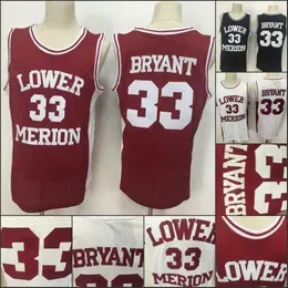 NCAA Lower Merion 33 Bryant Jersey College Men High School College Basketball Red 100% Stiched mens Jerseys Size S-XXL