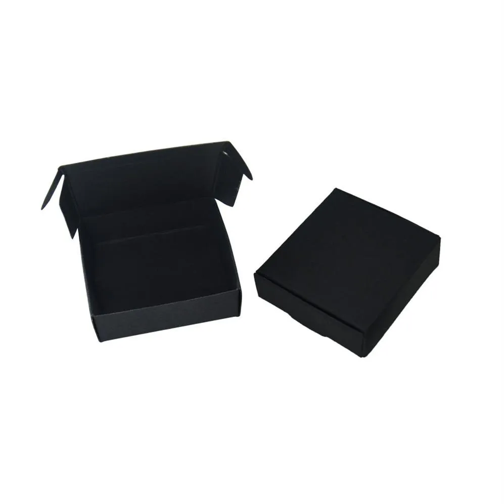 6 5 6 2 cm 50 Unids / lote Caja de Papel Kraft de Regalo Negro Caja de Dulces para Fiesta de Boda Favores de Fiesta Cajas de Almacenamiento de Jabón Paquete de Joyería Box268Y