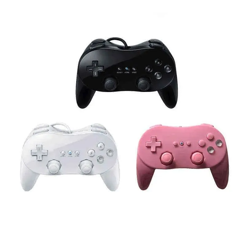 Joysticks biały/czarny nowy klasyczny przewodowy kontroler gier Pro Pro Controller GamePad Joypad Joystick kompatybilny Nintendo Wii H2