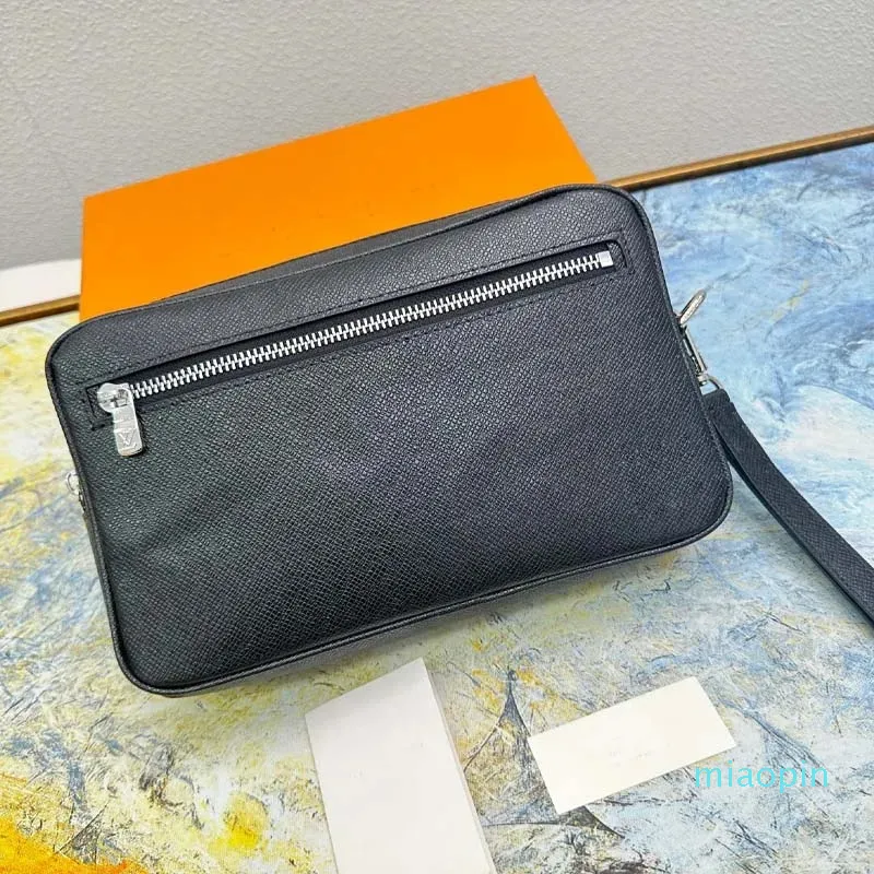 Fashionable men's and women's wallets, black handbags, women's long wallets, canvas zippered wallets, can be clipped on the inside of the arm or tied