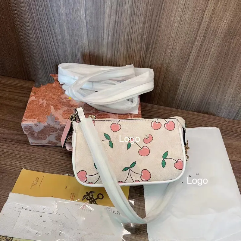 Bolsa de axala de estampado de cereza de moda para bolsos para el hombro del diseñador de mujer