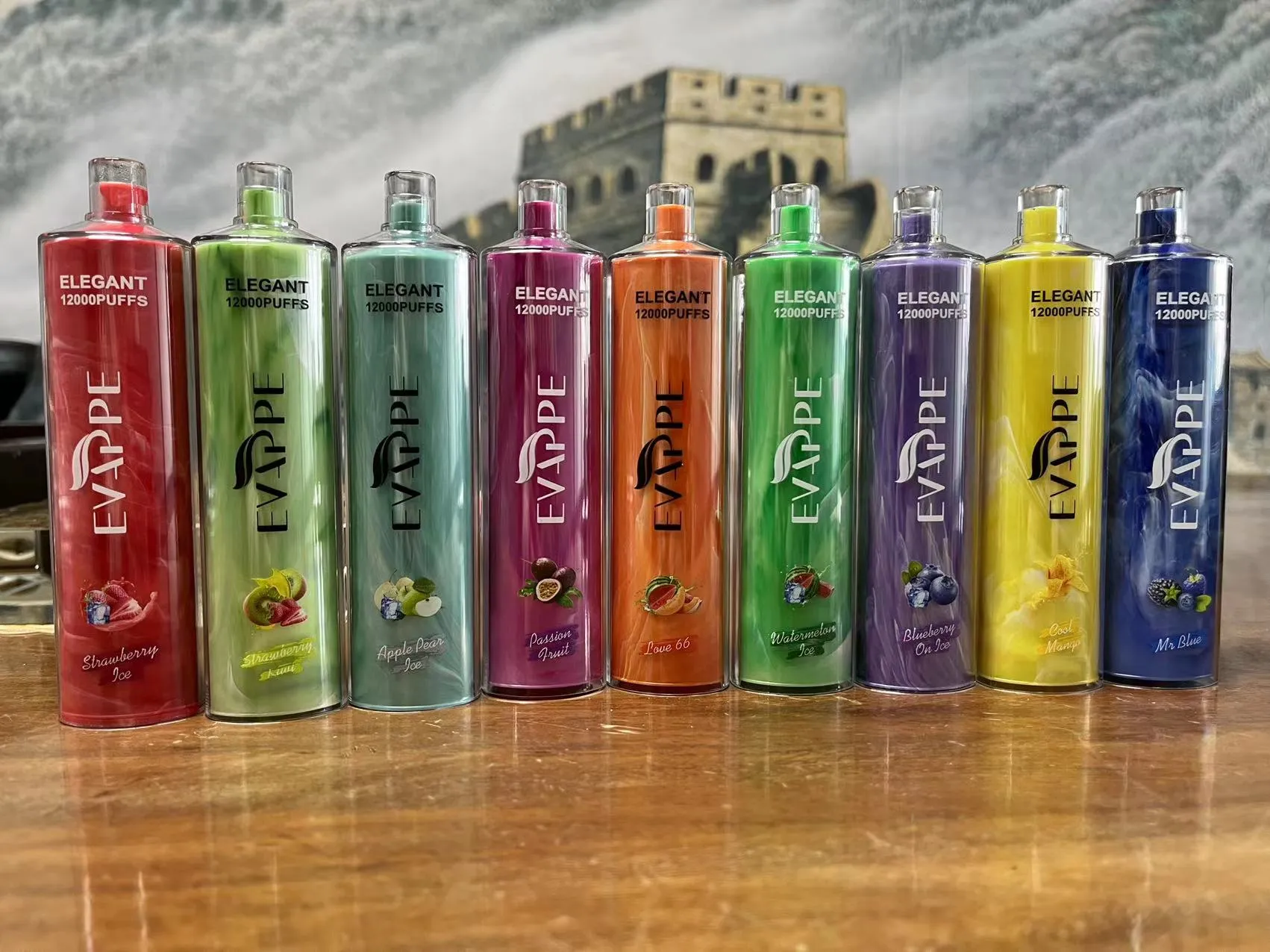 24 ml E Liquid Type-C uppladdningsbart batteri Evappe Elegant 12000 Puffs Wholesale Disposable Vape Pen Jnr Shisha Hookah Ecig