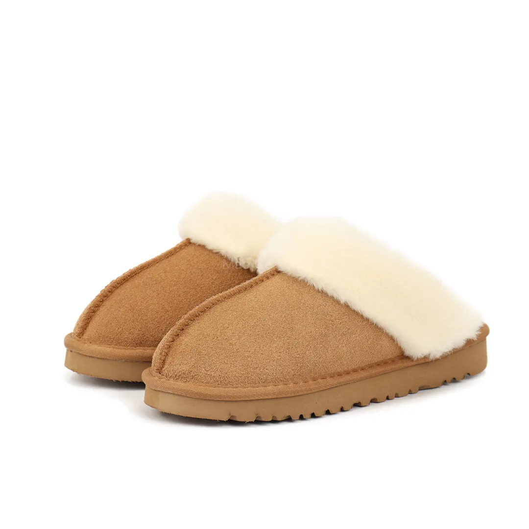 Boots Designer Tasman Slippers Chestnut Fur Slides Sheepskin