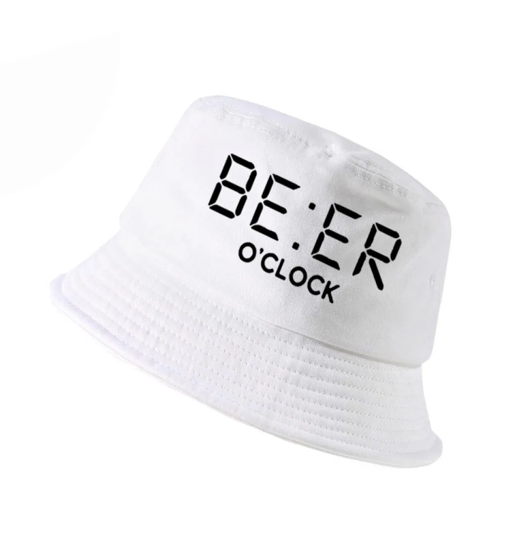 100 Cotton Funny BEER OCLOCK Print Men Fisherman Hats Cool Summer