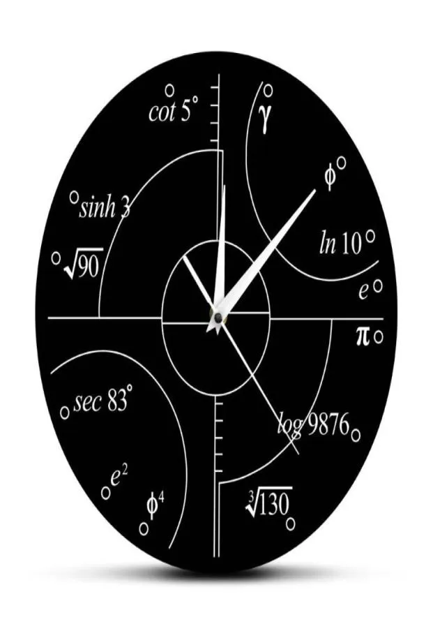 壁の時計1ピース高度な数学不合理な数字ラウンドクロック科学数学的時計パーソナリティホーム装飾4703742