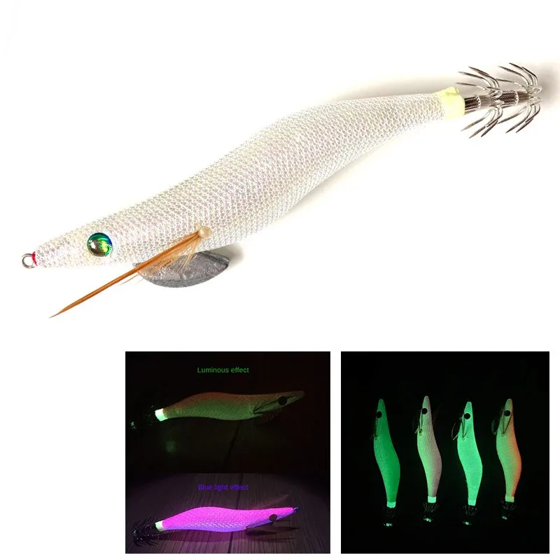 Egi Squid Jig Fishing Lures Luminous 3 5 Wood Shrimp Bait For