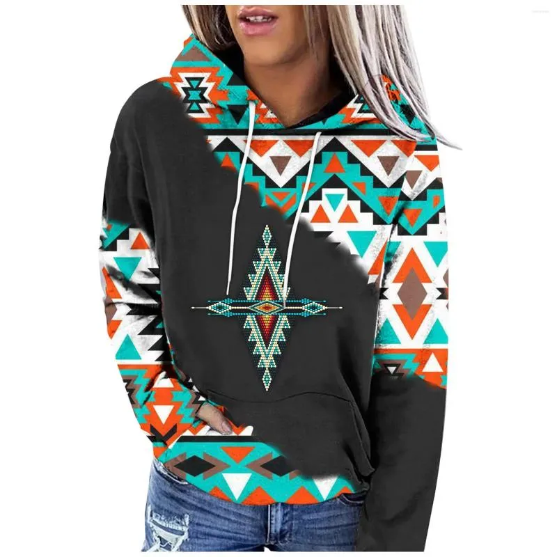 Frauen Hoodies Retro Ethnischen Stil Geometrie 3D Druck Frauen Streetwear Übergroßen Pullover Y2k Hoodie Harajuku Sweatshirts Frau Kleidung