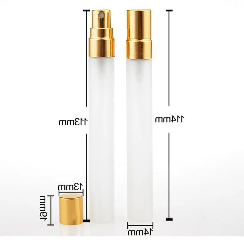 Vendita calda da 10 ml Mini flacone spray per profumi con spruzzatore Atomizzatore Viaggio portatile Bottiglia glassata vuota SVEGV