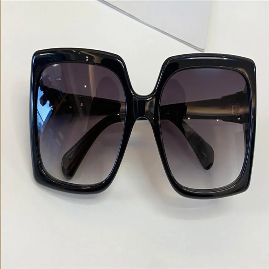 Square Oversized Sunglasses 0876 Black Grey Gradient Lens Sonnenbrille Sunnies soleil Gafas Oculos So Women Sun glasses uv400 prot2265