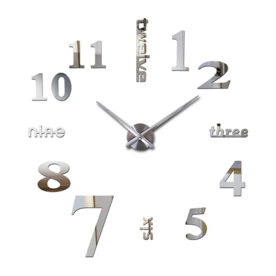 Zegary ścienne Oho Creative DIY Acryl Mirror Duże zegar kwarc zegara nowa życie nowoczesna igła salon wystrój domu naklejki 212y