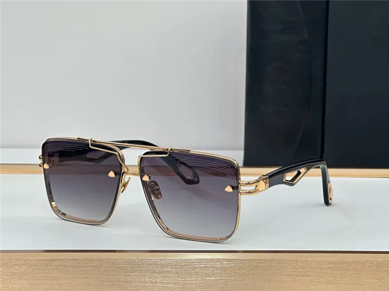 Top man fashion design sunglasses THE KING II square shape K gold frame high end generous style outdoor UV400 protection glasses