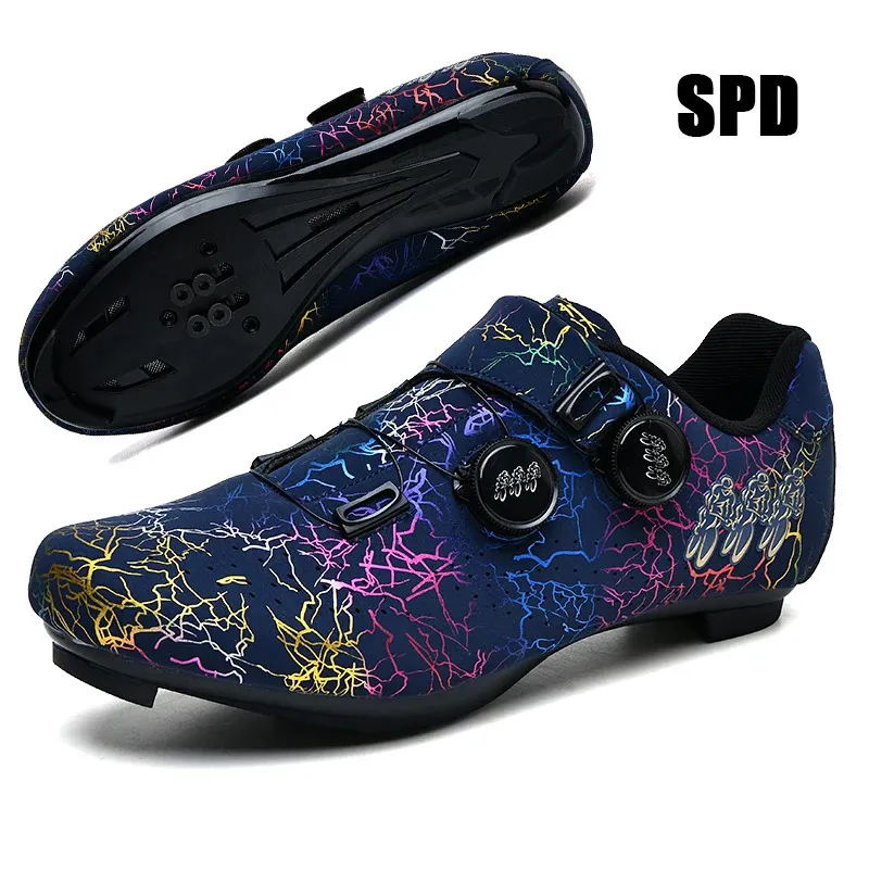 PQMN Chaussures De Vélo De Route Unisexes Pour Homme Et Femme Chaussures De Velo Dinterieur Compatibles Avec Les Crampons Look Deltaspd 3 Sangles Noir