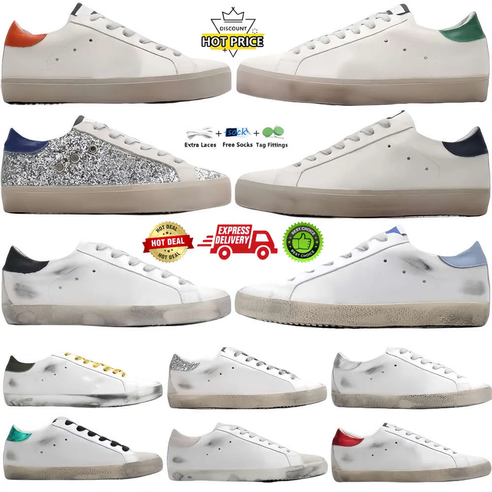 Sapatos sujos Sênus de designer de tênis no meio da estrela Gaosidade Estrela Itália Tênis Super Star Luxury Dirtys Lantejous brancos de designer sujo velho tênis