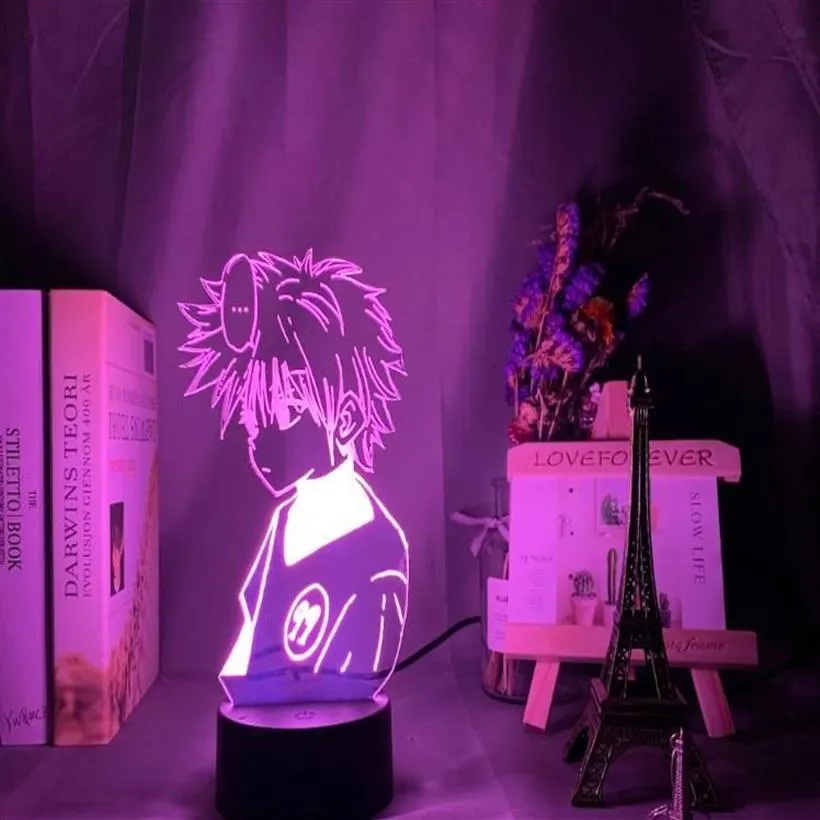 Anime Hunter X Hunter LED Night Light Killua Zoldyck Figur Nachtlicht Farbwechseln USB -Batterie Tabelle 3D Lampen Geschenk für Kinder294W