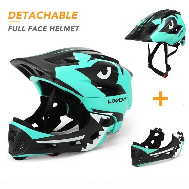 Casques de cyclisme casques lixada enfants détachable casque plein visage enfant casque de sécurité sportive pour faire du vélo à rouleau de skateboard