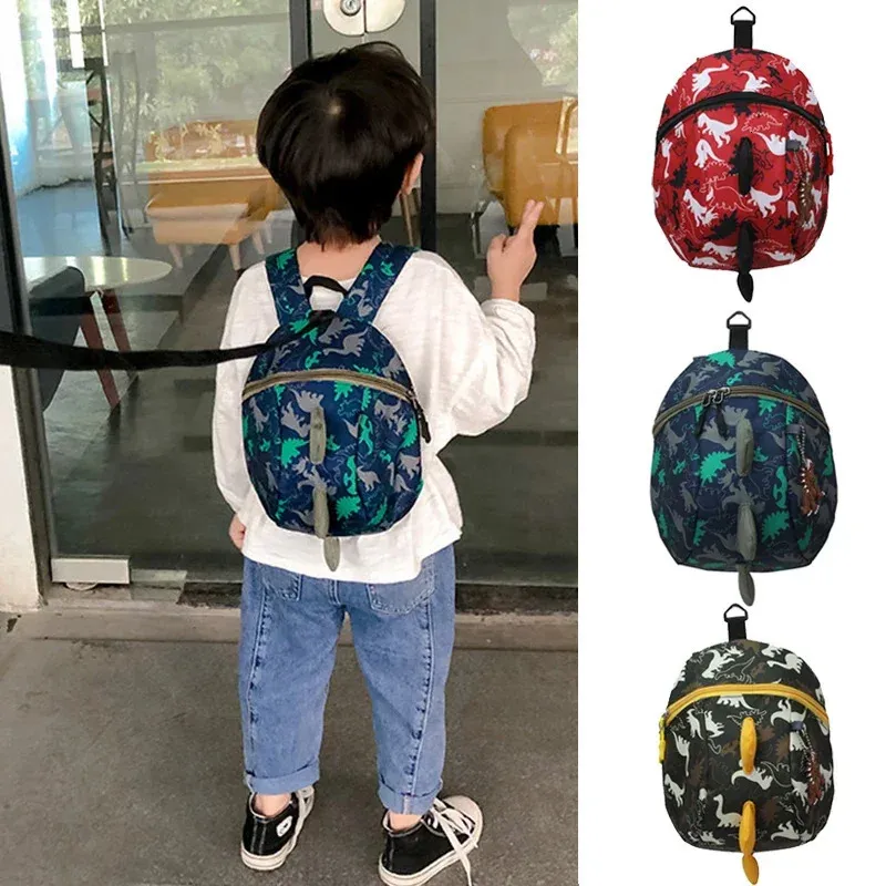 Mignon dinosaure bébé harnais de sécurité sac à dos enfant en bas âge Anti-perte sac enfants confortable cartable enfant en bas âge anti lien de poignet perdu 231220