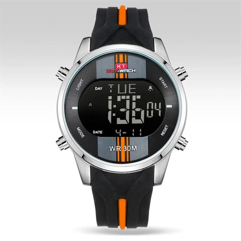 CWP 2021 KT716 Relojes de marca de moda Hombres Deportes Impermeable LED Reloj de pulsera militar de cuarzo digital Relogio Masculino262p