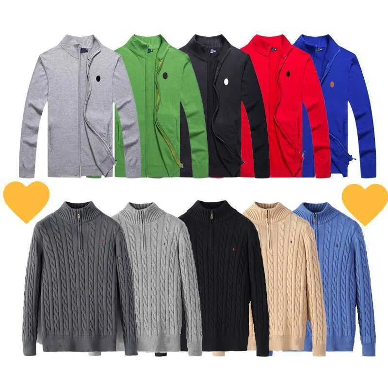 O9st Designer X7sj Uomo 2023 Maglioni da uomo Polo Maglione in pile Ralphs Camicie Spesse Mezza cerniera Collo alto Caldo lavorato a maglia Maglioni Lauren Piccolo cavallo Pullover Slim