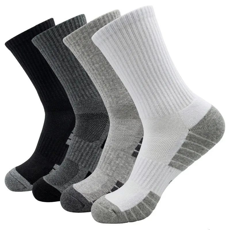 6 Paare Männer Lange Sportsocken Kompression atmungsaktives Basketballkissen mit WhiteBlack Plus Size 3846 231221