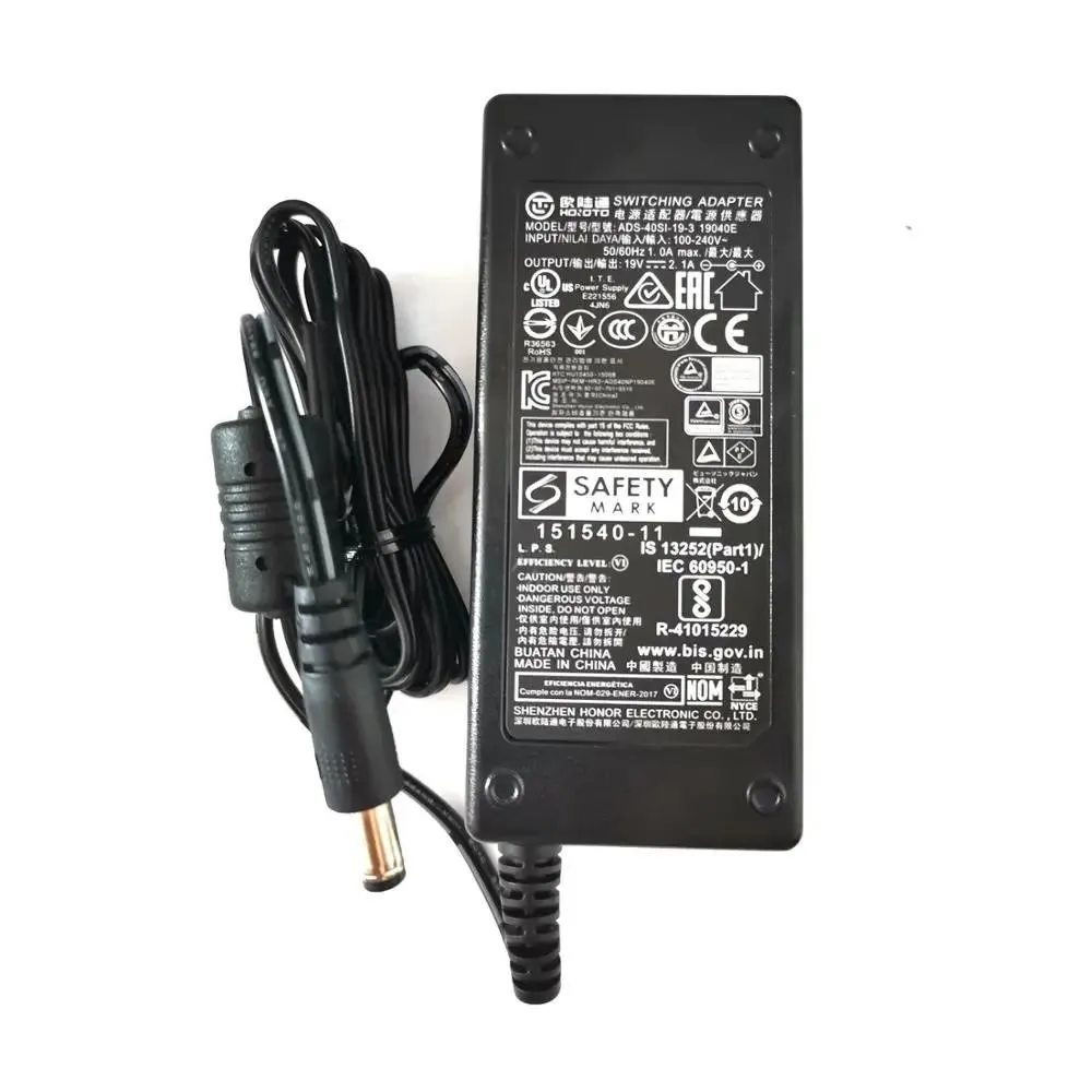 Chargers Hoioto 19v 2.1A AC DC Adapter dla Acer LCD Monitor ADS40SG193 40W Power Charger for Acer Aspire One D255 532H Power