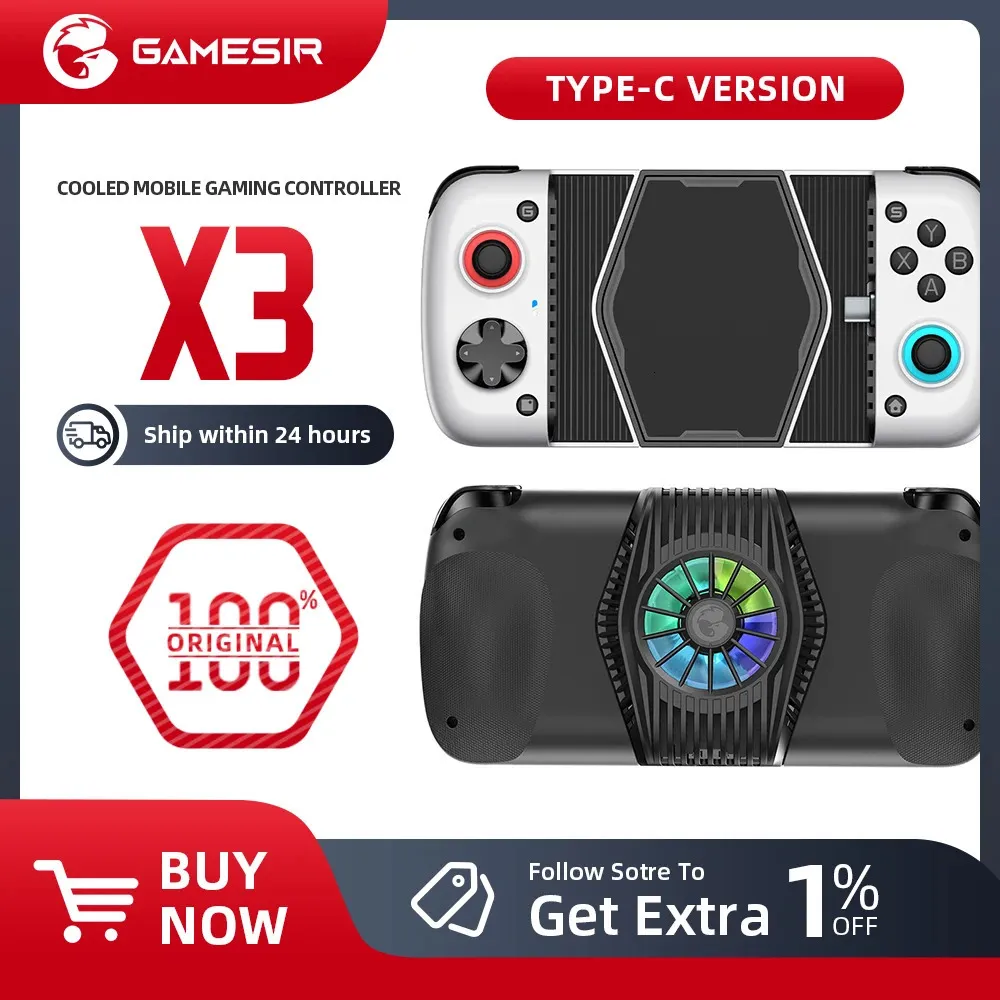 GameSir X3 Type C Gamepad Controlador de teléfono móvil con ventilador de refrigeración - para juegos en la nube Xbox Game Pass STADIA xCloud GeForce N 231220