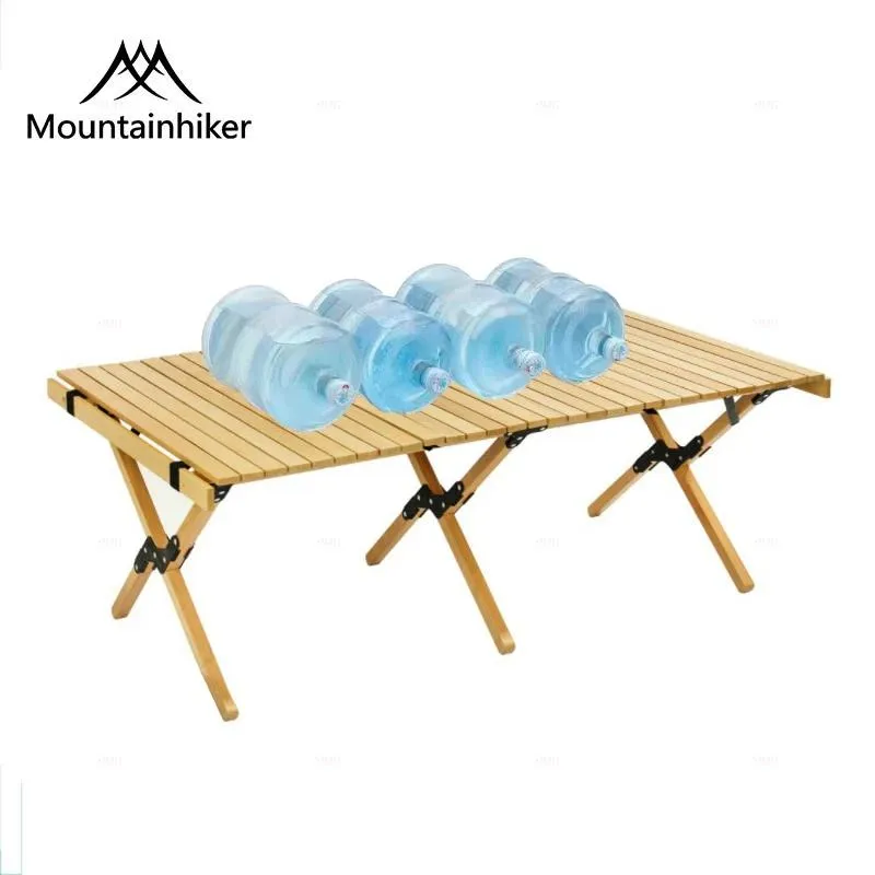 Maintenance Foldable Camping Solid Wood Roll Table Folding Portable Outdoor Egg Table Outdoor Dining Table For Picnic BBQ Selfdriving Tour