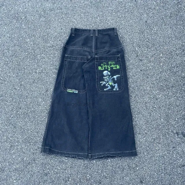 Y2K Boot Cut Jeans Mid Waist, Knee Length, Loose From Pong01