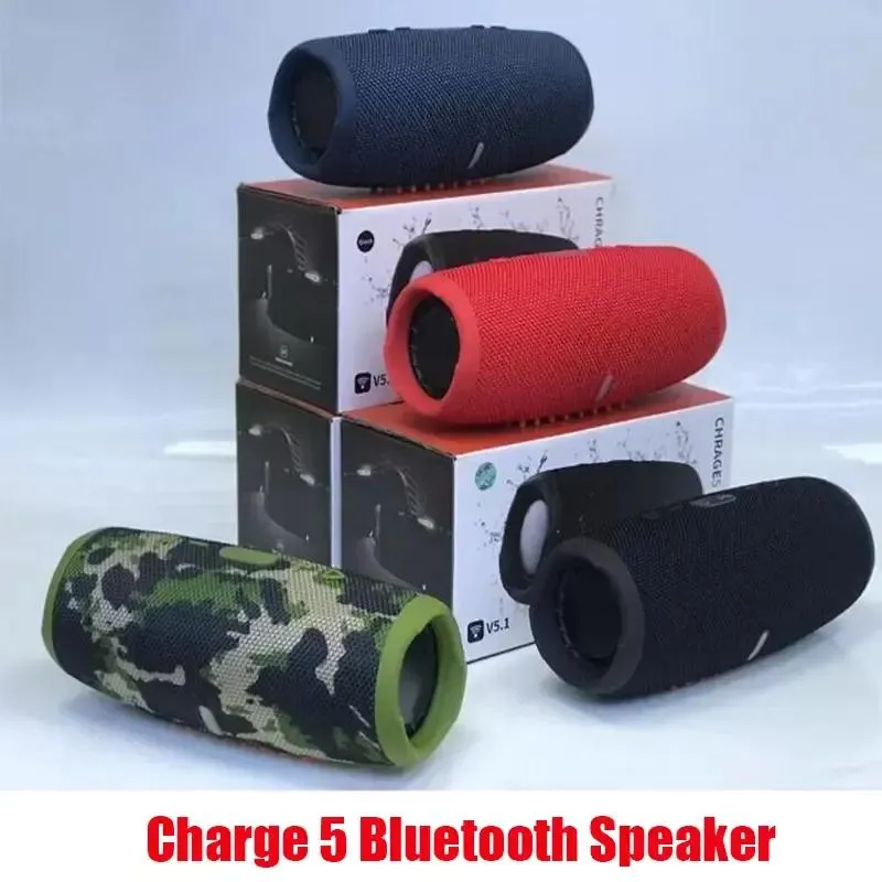 Alto-falantes Charge 5 Alto-falante Bluetooth com logotipo Charge5 Portátil Mini sem fio externo à prova d'água Subwoofer Alto-falantes Suporte TF Cartão USB UPS /