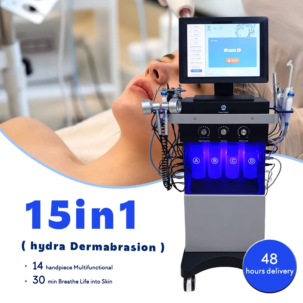 Microdermabrasion professionnel Nettoyage en profondeur Hydrafacial Machine Face Soulevant l'oxygène Spray Gun Hydra Facial Équipement