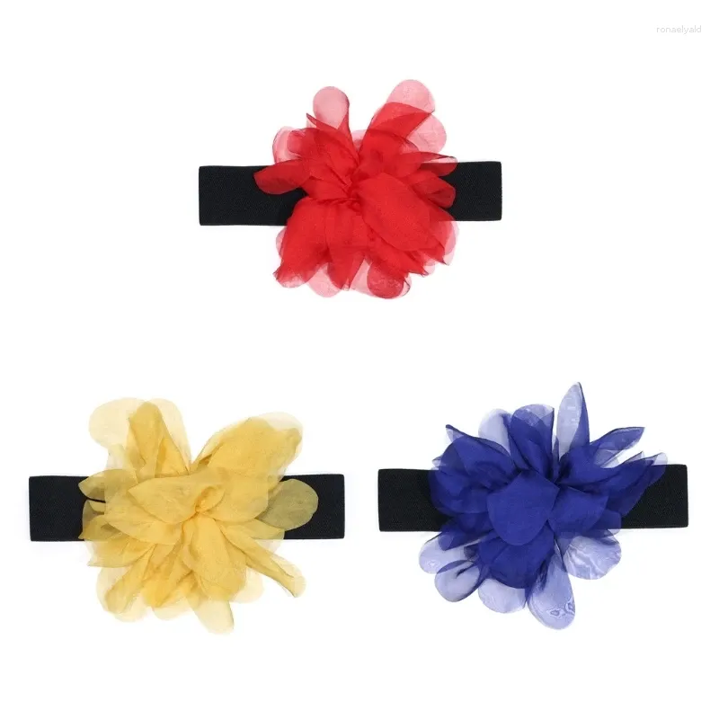 Cintos Elástico Cintura Corda Verão Feminino Cinto Fio Flor Decorações Coloridas Largas