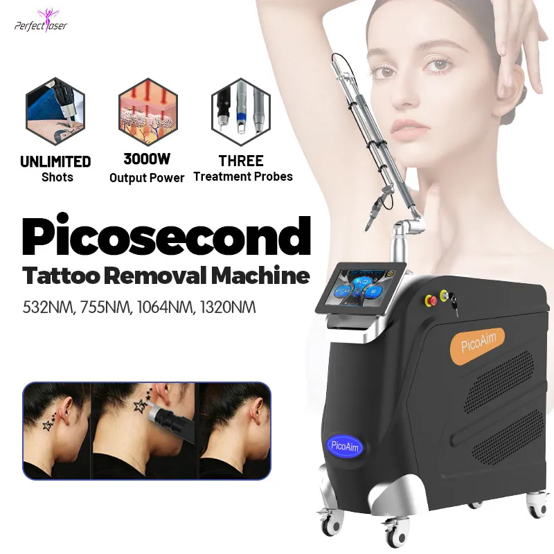 Vertical Pico Laser Machine ND Yag Laser Picosecond Laser Tattoo Removal Device Acne Scars Reduction Equipment