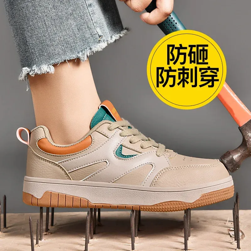 العلامة التجارية الفاخرة Women Sneakers Steel Toes Shoes Safety في الهواء الطلق غير قسيمة مضادة لمكافحة الثقب غير قابل للثقب 231221