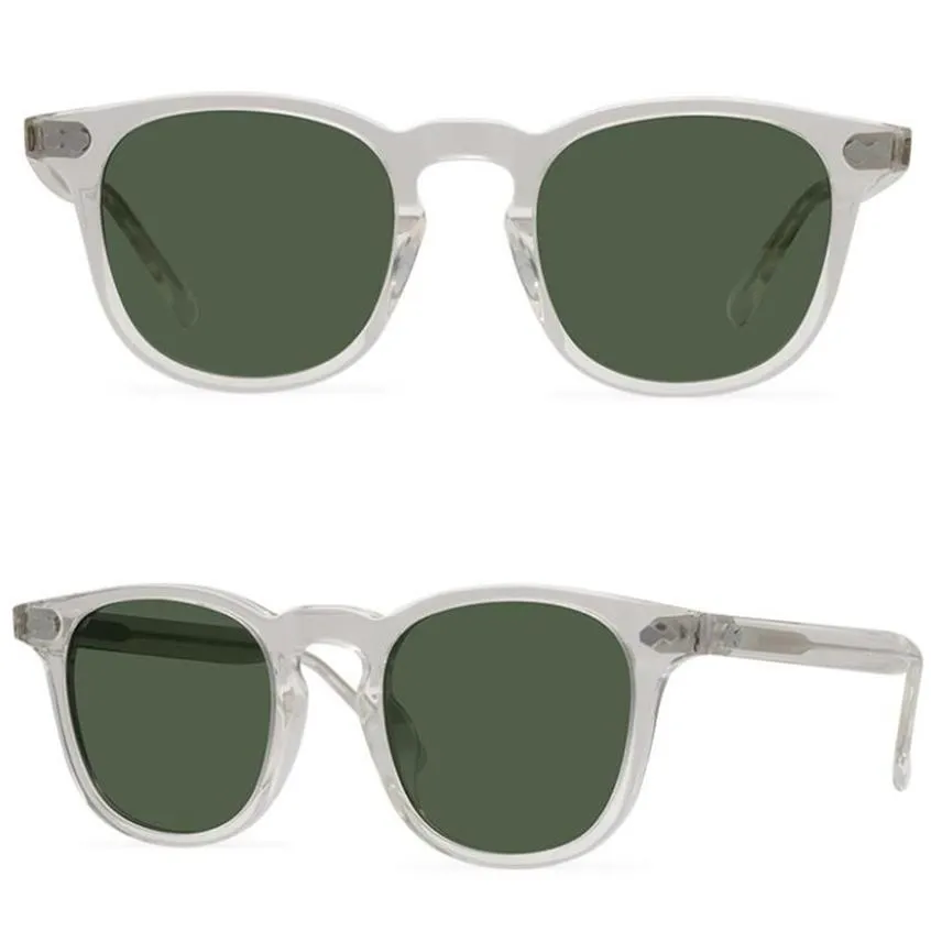 Brand Designer Men Women Sunglasses Square Frame Vintage Eyewear Shades Unisex Gray Green Lenses Eyeglasses Plank Frames Retro Sun295f