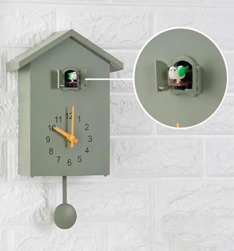 Relógios de parede Modern Bird Cuckoo Quartz Clock Home Sala de estar Horologe Timer Office Decoration Gifts pendurados Watch7648927