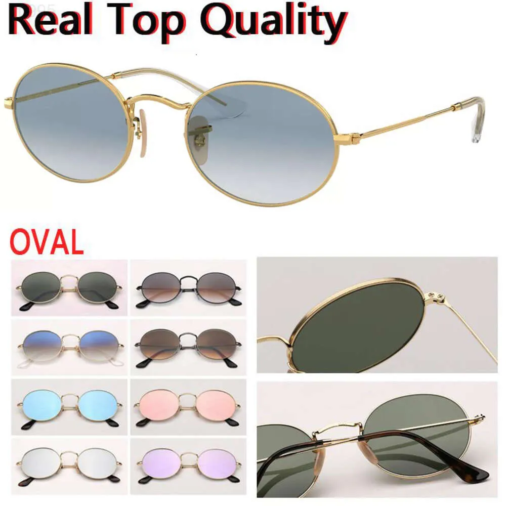 med ovala solglasögon linser män kvinnor glasögon och mäns solskyddsglas för manlig UV400 kvinnlig riktig glasläderfodral förbud tt0k
