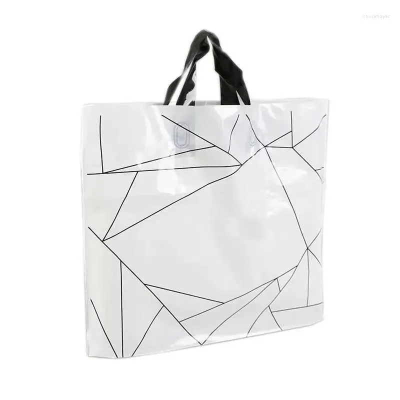 Wrap present wrap shopping väskor kläder handväskor kan skrivas ut logotyp plast plast förtjockning bekväm stor storlek förpackning mode 10 st/parti