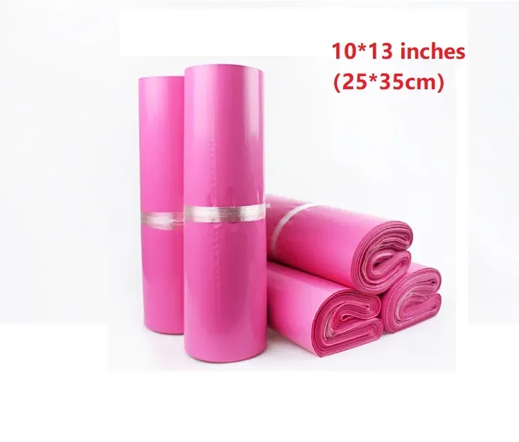 1013 inches pink poly mailing bags plastic envelope express bags 2535cm courier bags wholesle