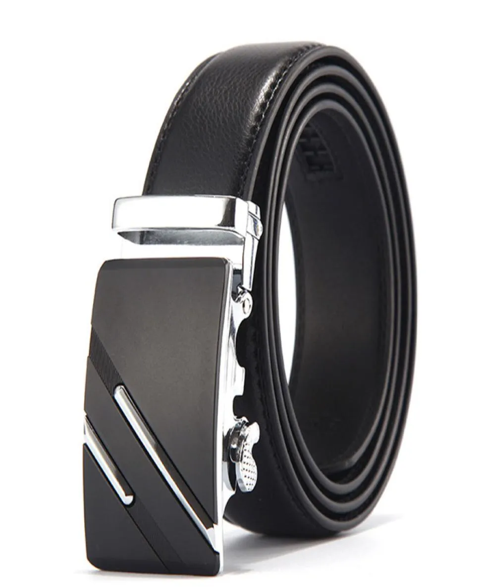 Ceinture célèbre en cuir véritable pour hommes, de qualité supérieure, avec boucle automatique en métal, 7853265