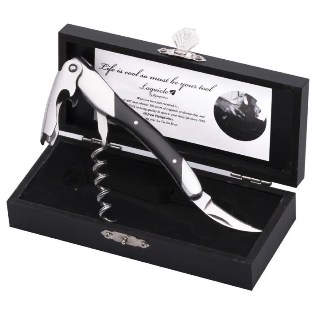 Laguiole Wood Handle Wine Openers Stainless Steel Bottle Opener Corkscrew Wine Knife Can Openers in Gift Box Kitchen Accessories Y8818761