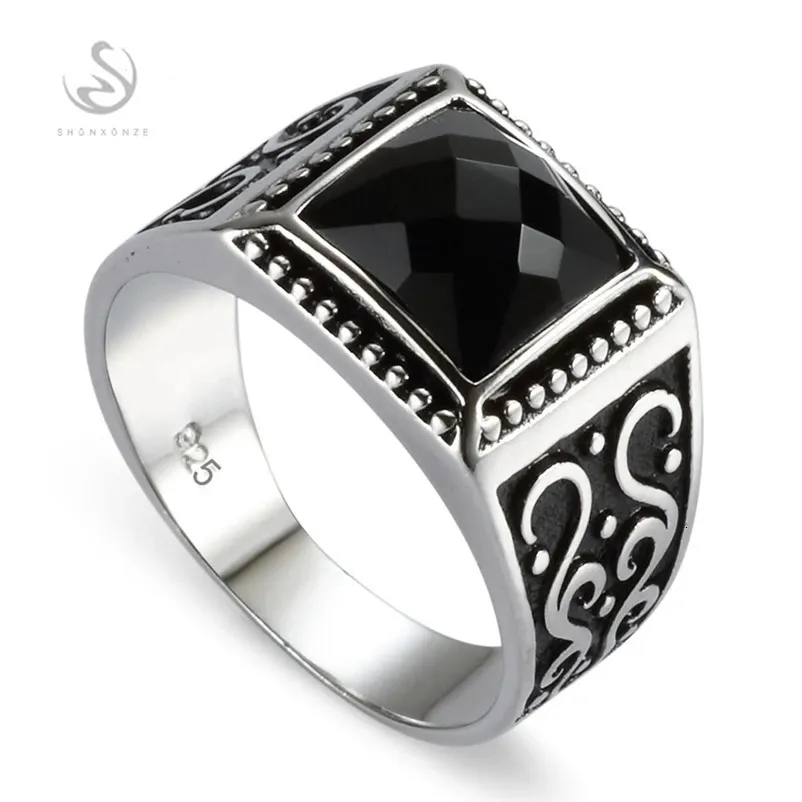 Eulonvan Big Engagement Wedding Black 925 Sterling Silver Rings for Men Anel Jewelry Accesories S3809 Storlek 6 7 8 9 10 11 12 13 231220