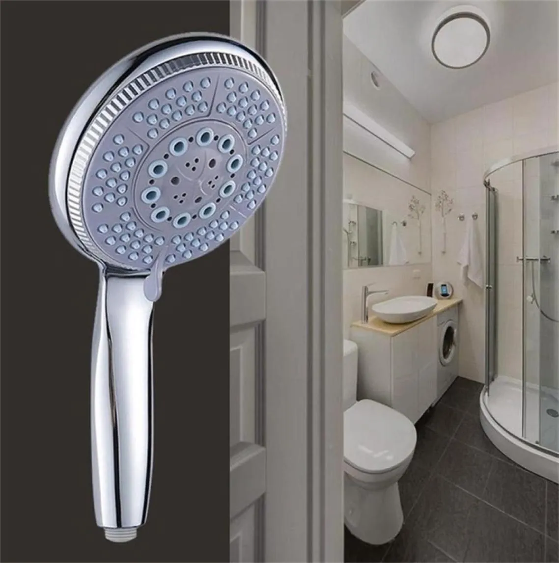Pressurized Nozzle Shower Head ABS Bathroom Accessories High Pressure Water Saving Rainfall Chrome Shower Head 2009257162466