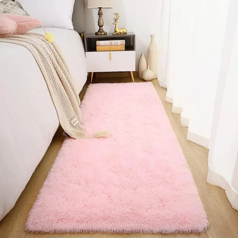 Mjuk löpare matta för sovrum vardagsrum plysch fluffig matta shag päls löpare matta matta non -tutning för plantskola 231221