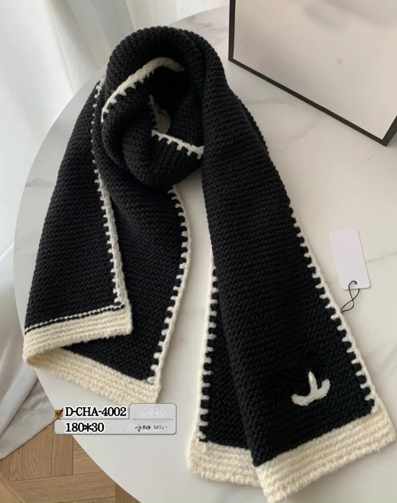 Women's Brand Cashmere Scarves Thick Warm Shawl Black white Wool Scarf Autumn and Winter