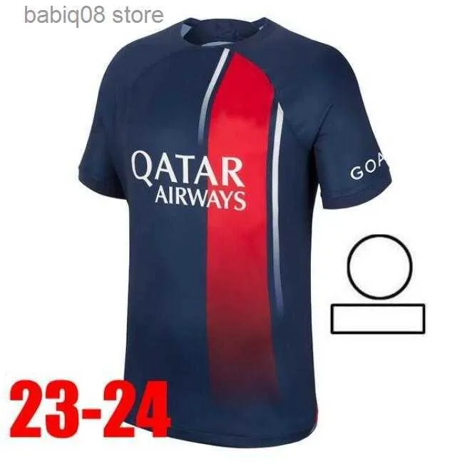 Fanów TOPS TEE 2023 2024 MAILLOTS DE FALTALL SOCCER Jerseys Mbappe Lee Kang in Hakimi 23 24 Paris Football Shirt Marquinhos Verratti Maillot Foot Men Kit Kids