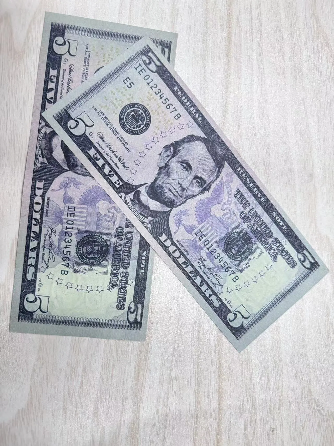 Props Doversit Dollar Pops Pake Paper Money Simulation Toys Prop Prop Money 1: 2 Size