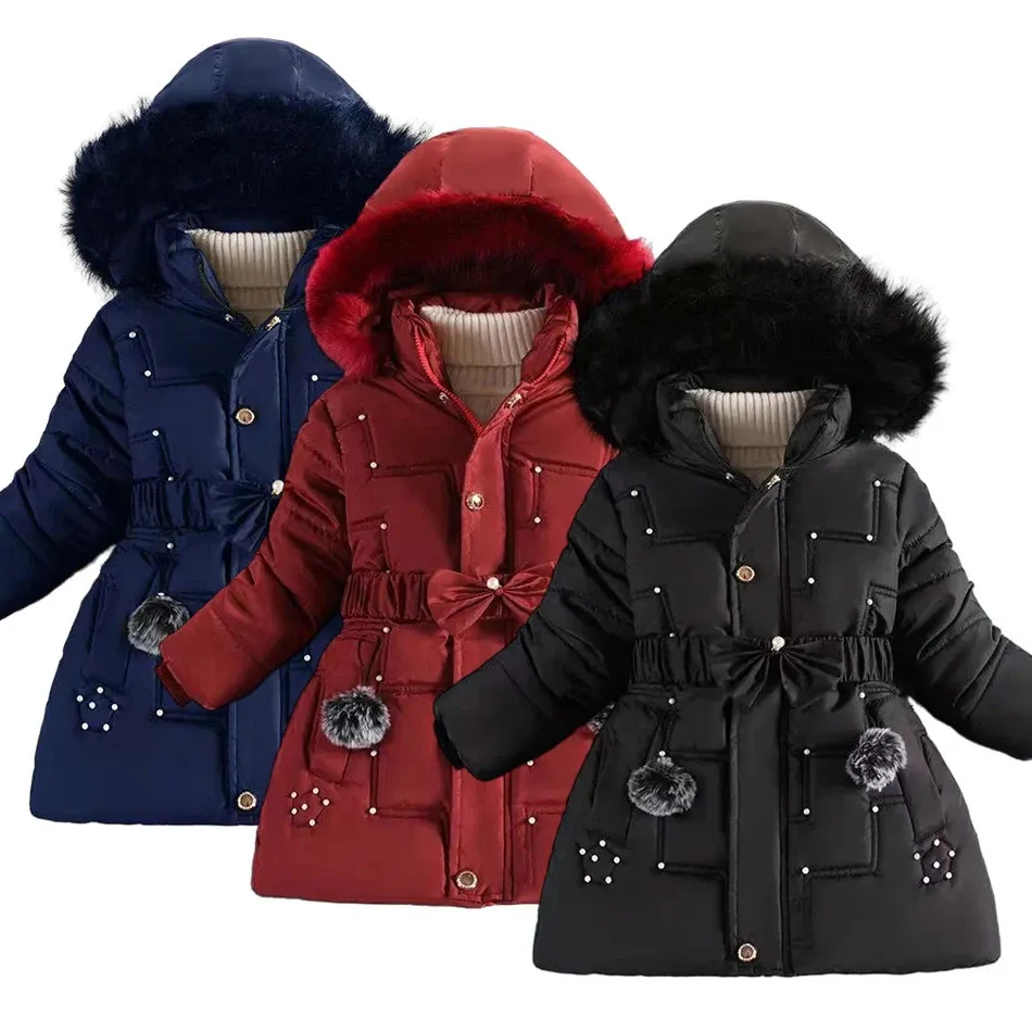 Inverno per bambini Keep Girls Girls Giacca da ragazza rimovibile foderato con bambini imbottiti con cappuccio 231221