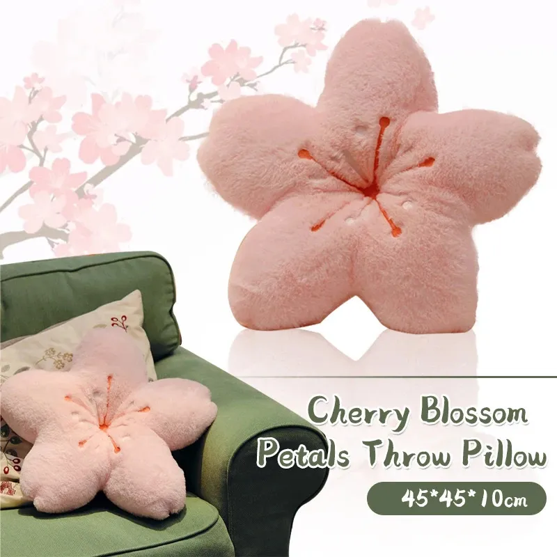 Śliczna różowa poduszka płatka wiśniowa sakura kształt sofa krzesło siedzisko poduszka do samochodu biuro sypialnia gift dar dziewczęta dziecięce poduszka 231220