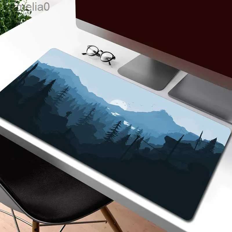 Pads de souris Le poignet repose Firewatch Forest HD Print Mousepad Gamer non glissé grand ordinateur Mat de souris Mat d'art Office de souris Table de caoutchouc de souris Mat xxll231221